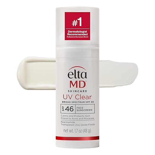 EltaMD UV Clear Face Sunscreen SPF 46 – Dermatologist Recommended for Acne & Sensitive Skin